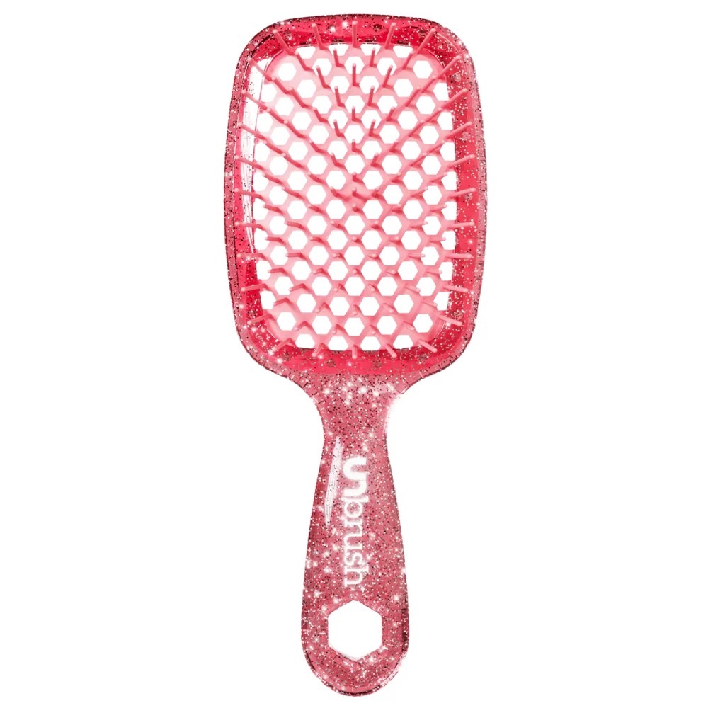 2/$40 NWT UNbrush Detangling Hair Brush Glitter Collection in Ruby